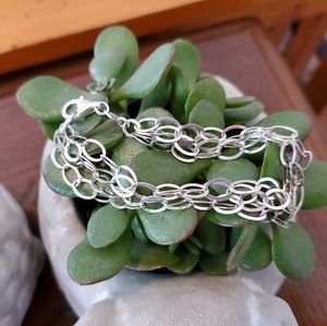 Milor Sterling 4-Strand Oval Link Bracelet Italy